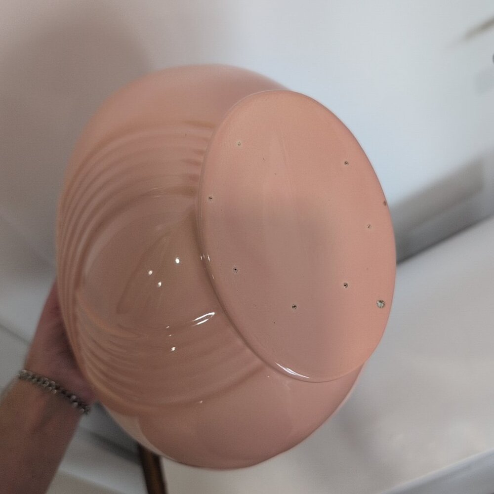 Vintage Post Art Deco Rose Salmon Light Mauve 12" Tall Ceramic Vase - Picture 7 of 8